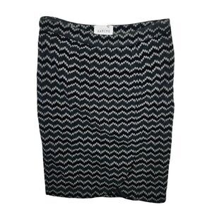 Sabine Monochrome Zigzag Pencil Skirt Size L